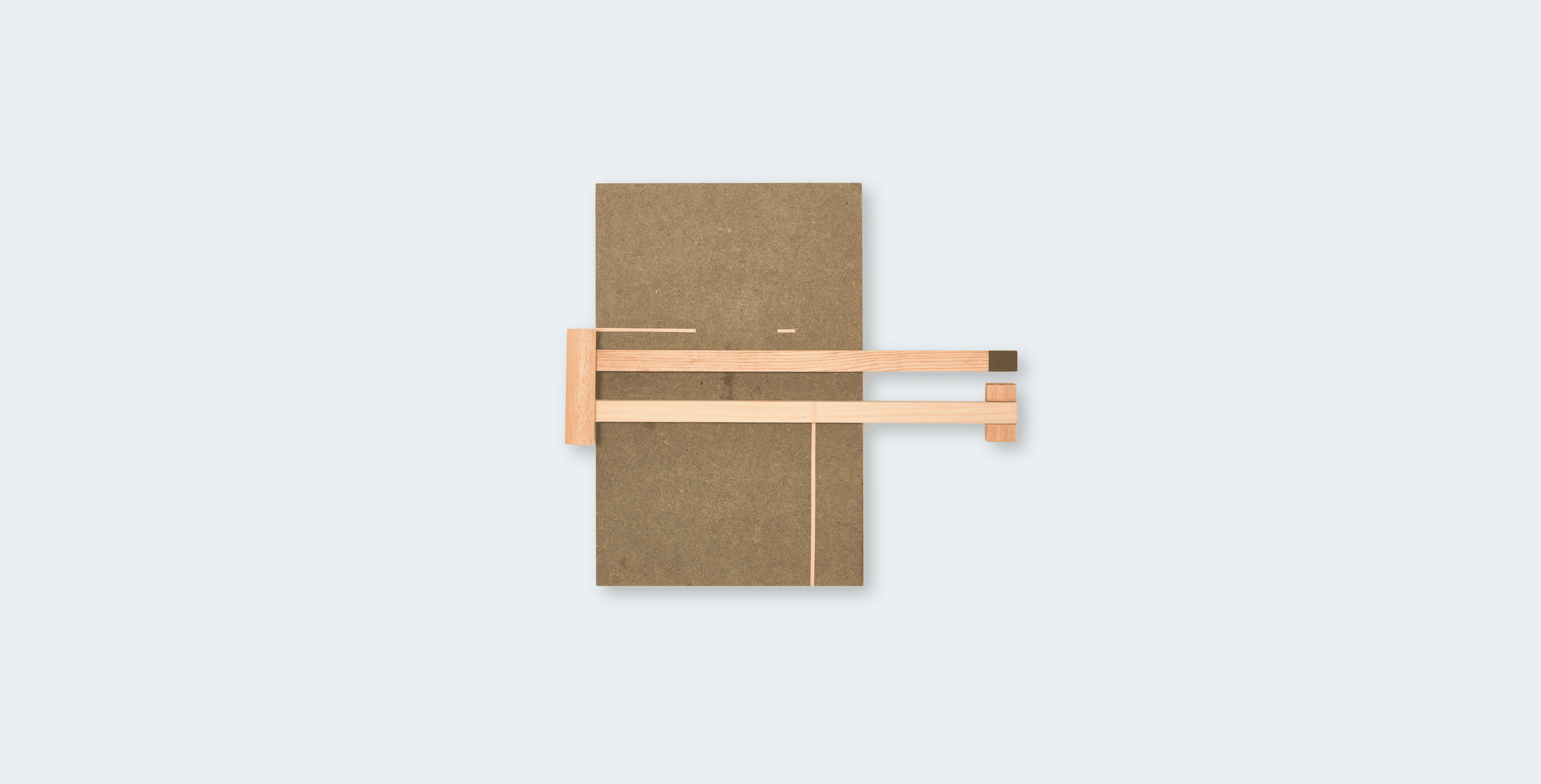 Rebuild 29, 2023, Acrylic on wood and MDF, 35 x 38 x 5.5 cm, 13 3/4 x 15 x 2 1/4 in