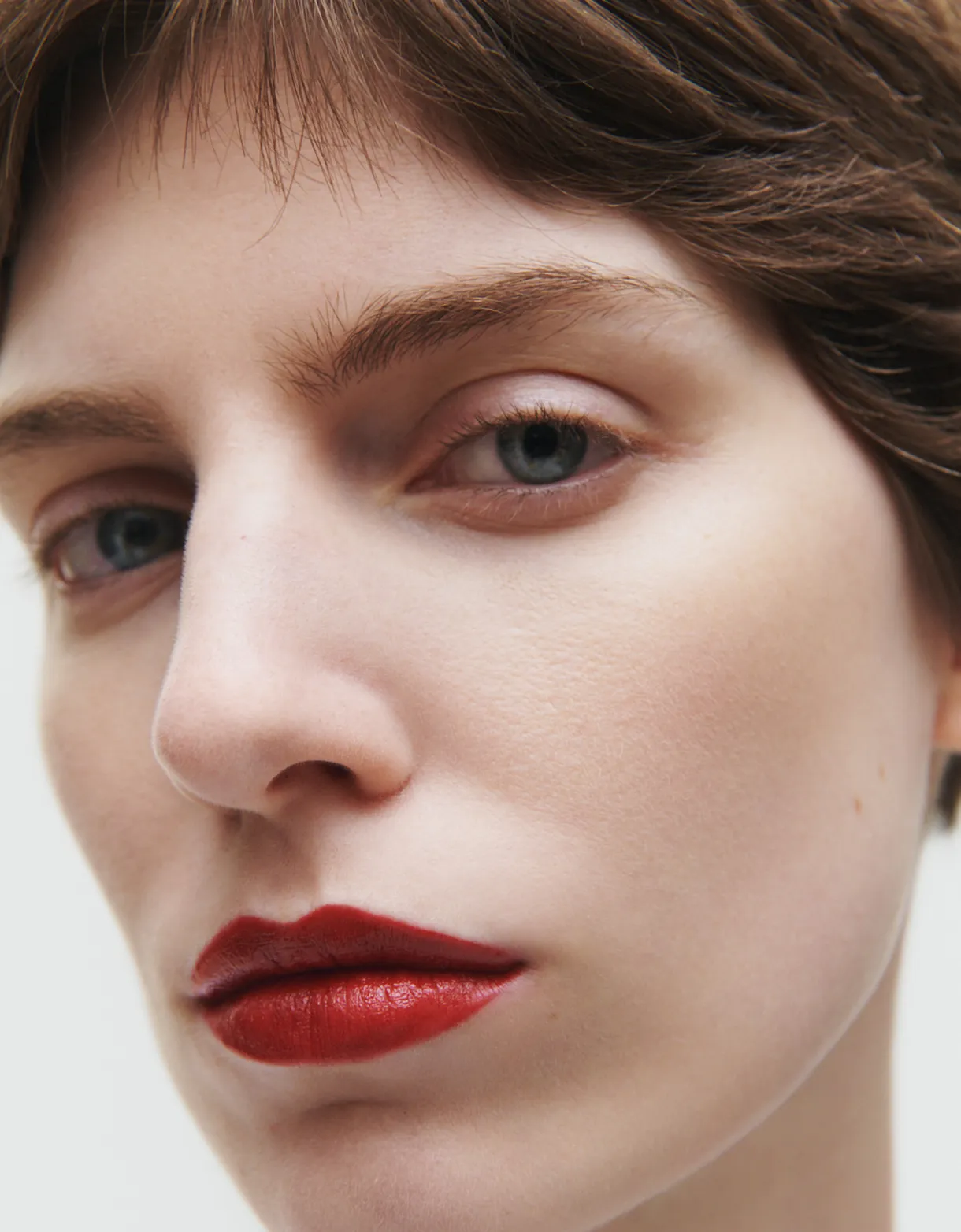 A close-up of a woman’s face