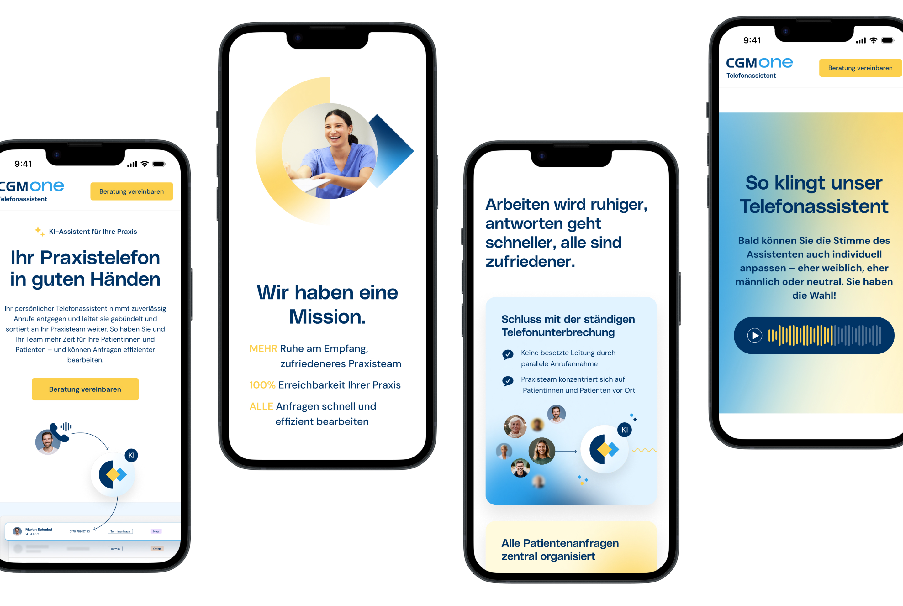 A mockup of CGM mobile screens