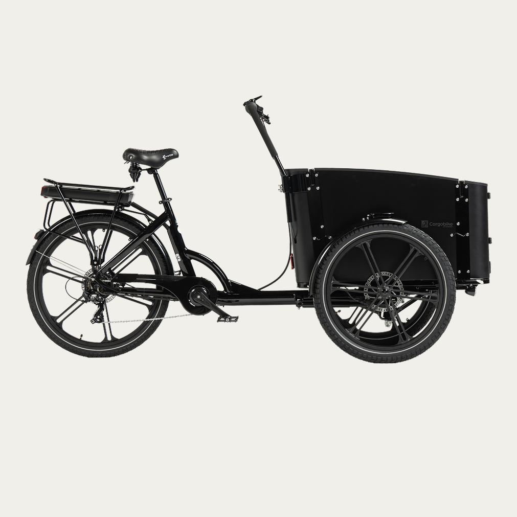 A black Cargobike