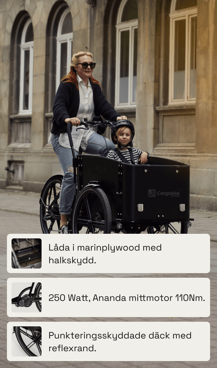 woman with kid and cargobike