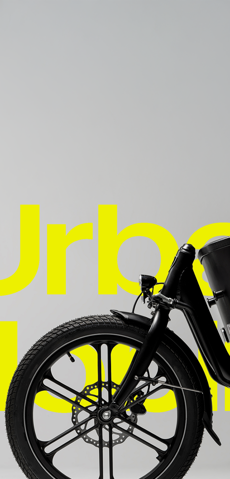 cargobike wheel and yellow text