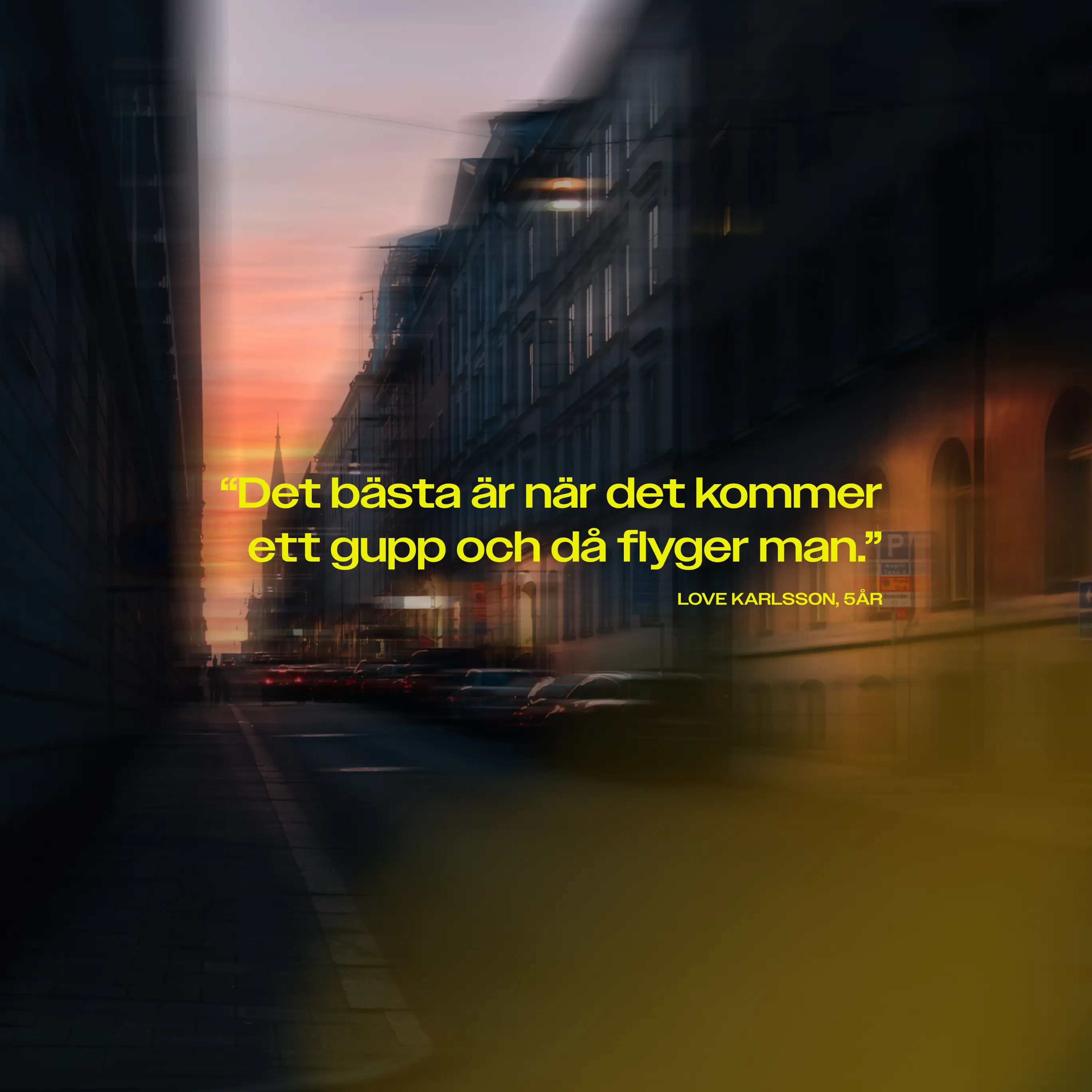 motion city with a qoute in yellow text