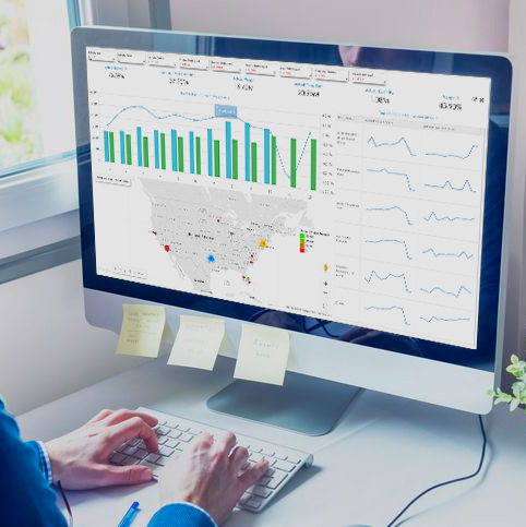 Image montrant un Ecran avec la solution Sage SEI - Tableau et graphique