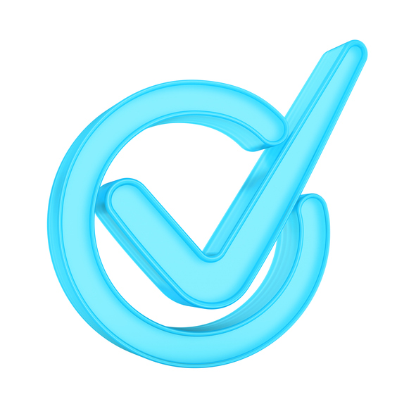 Icone de validation bleu