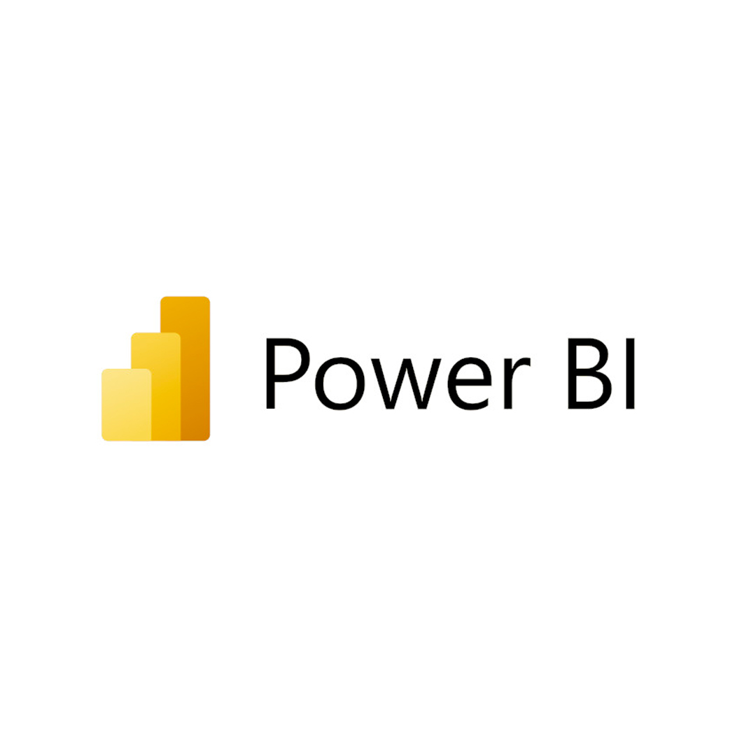 Image montrant le logo de Power BI. Diagramme jaune et Power BI inscrit en noir