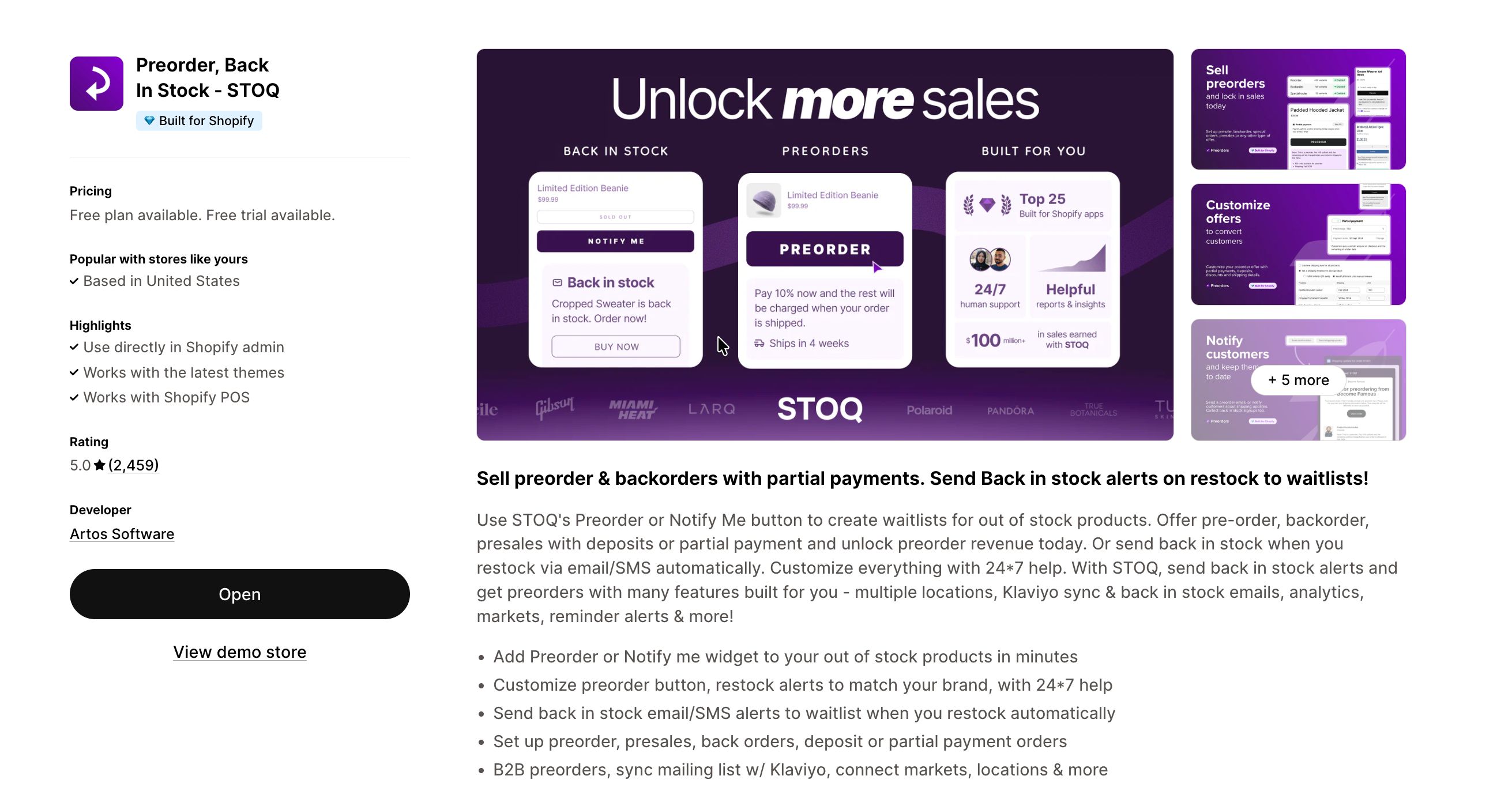 Preorder, Back in Stock - STOQ