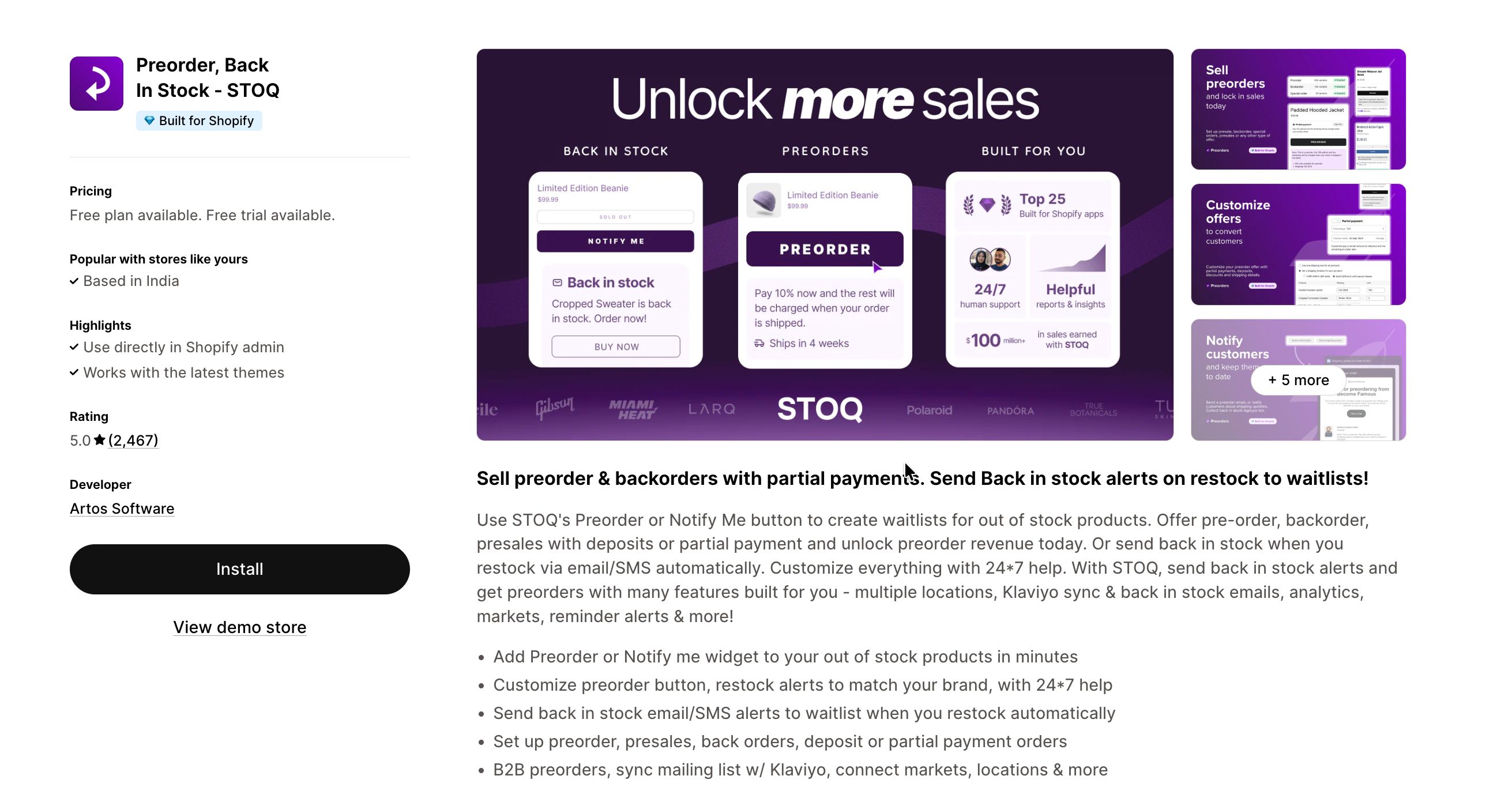 STOQ Shopify Preorder App