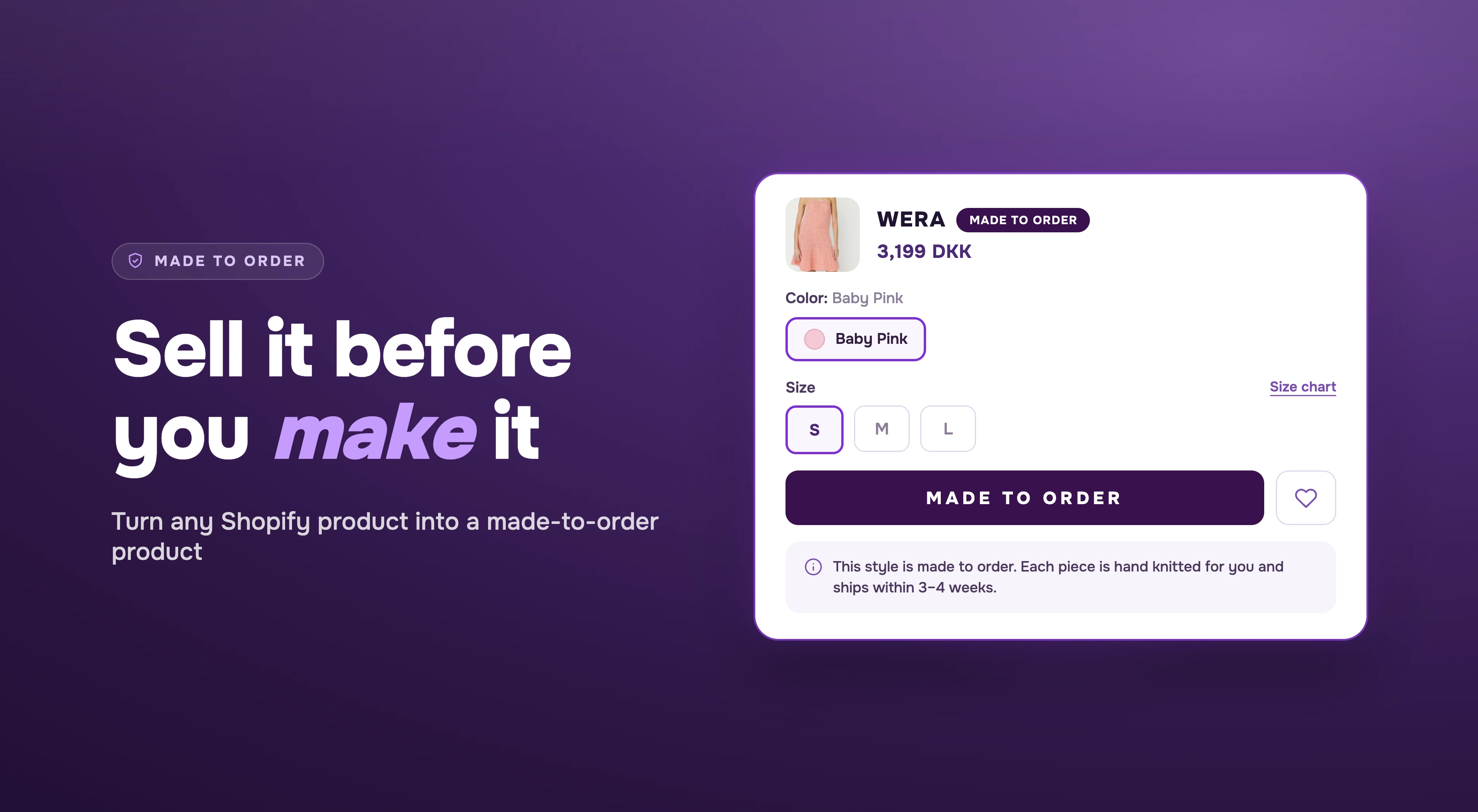 Preorders for made-to-order products: how to sell on Shopify when you make it after they buy it