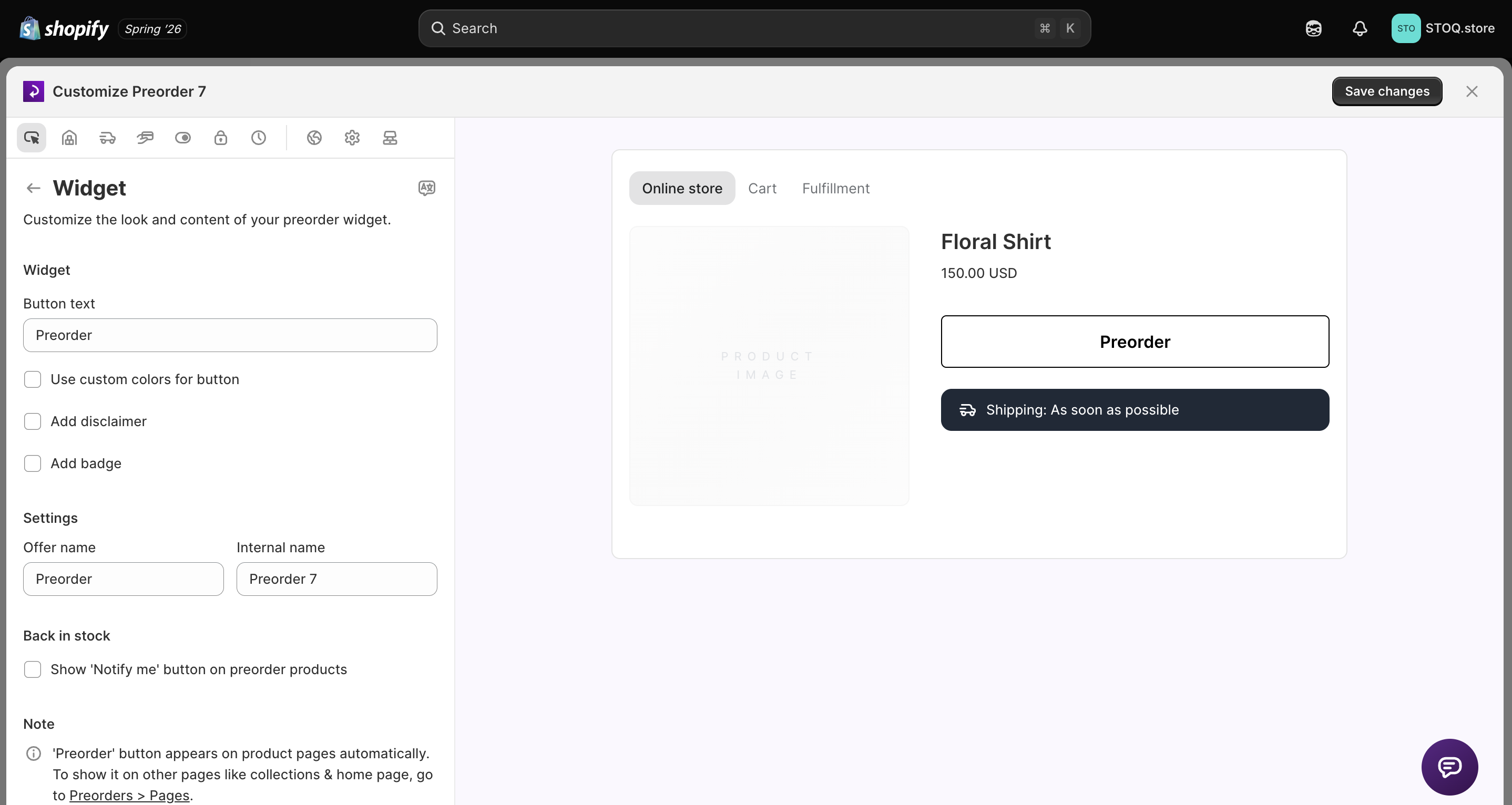Customize the button and badges