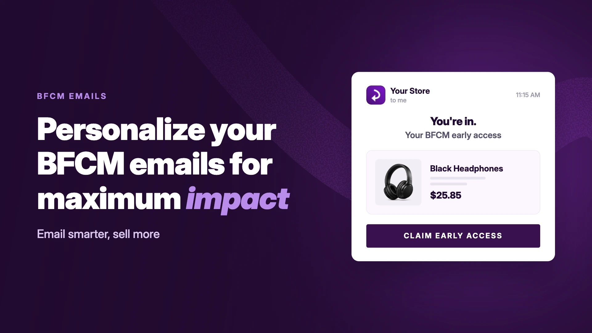 Black Friday email examples & personalization tips for Shopify stores