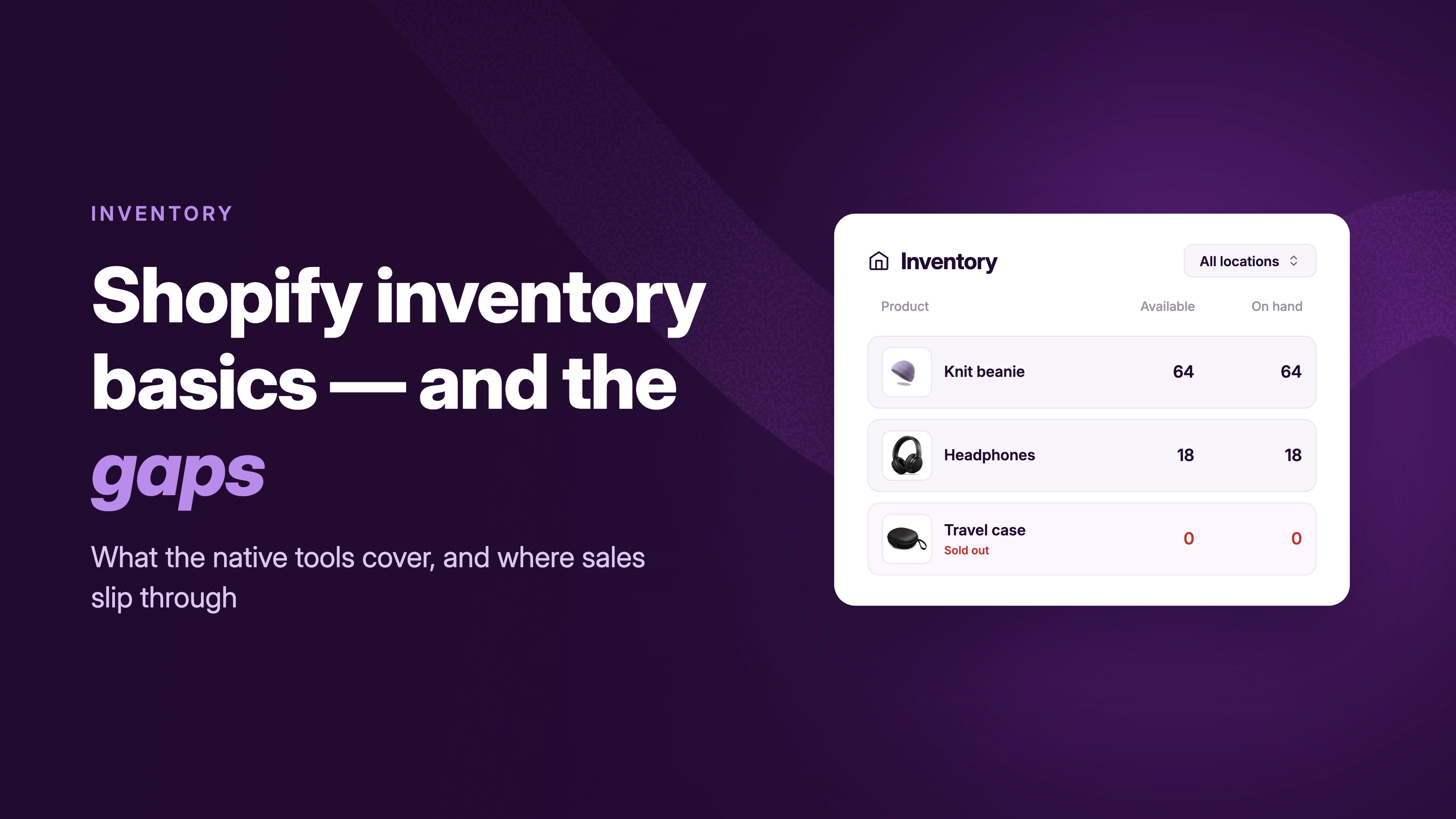 Shopify inventory management: what's built in, and where it stops