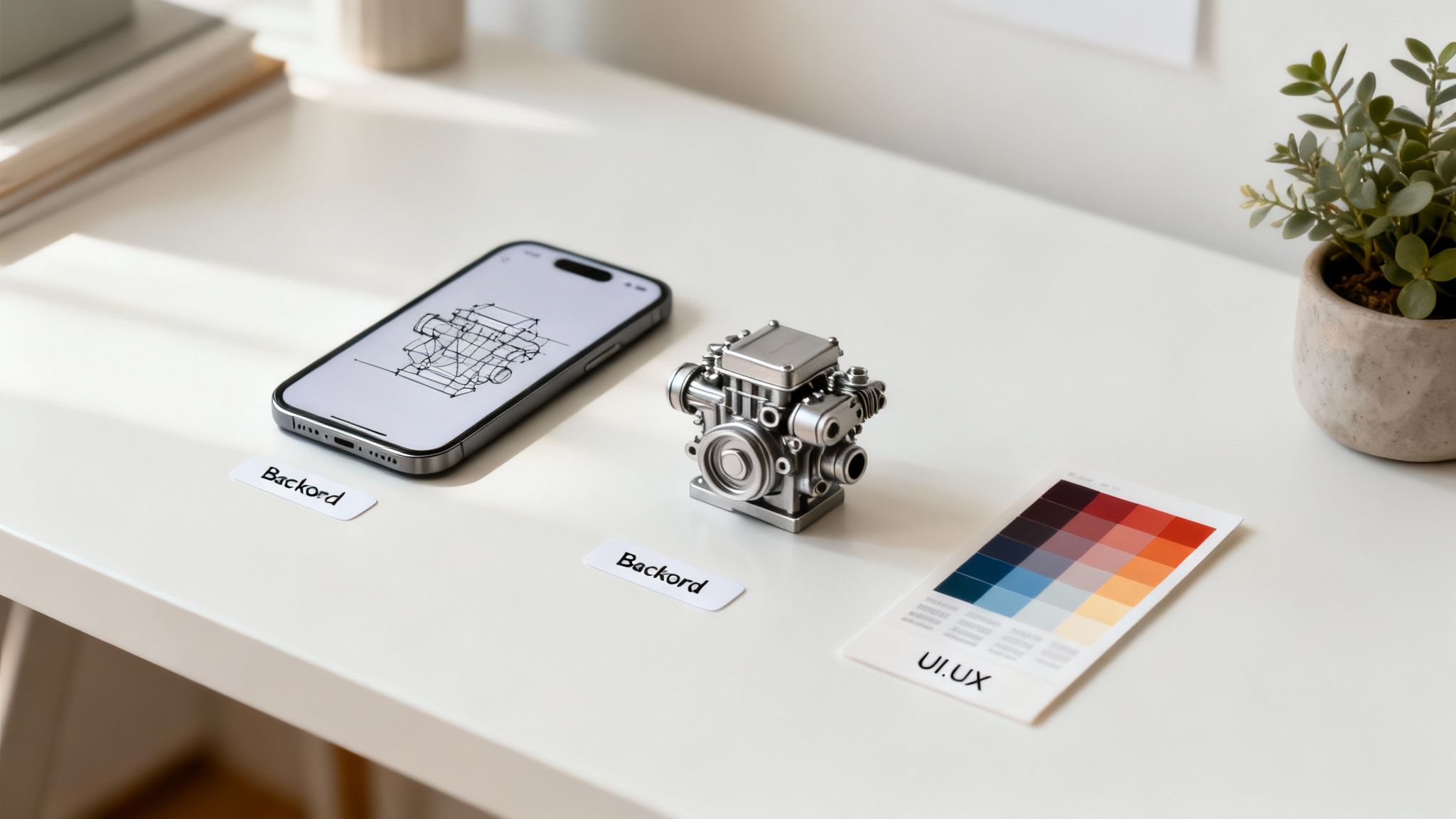 A person sketching app wireframes and components on a whiteboard.