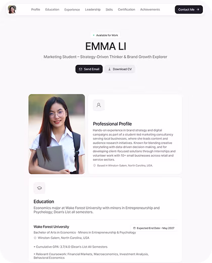 Personal Brand Microsite