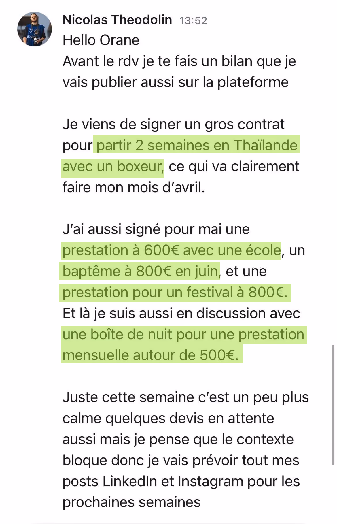 Témoignage