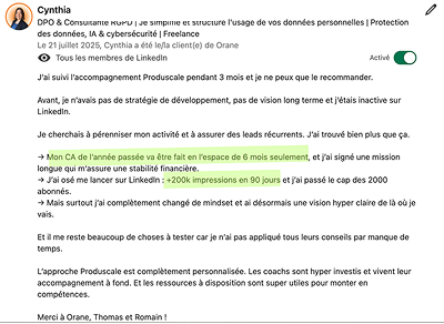 Victoire client Produscale