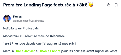 Victoire client Produscale