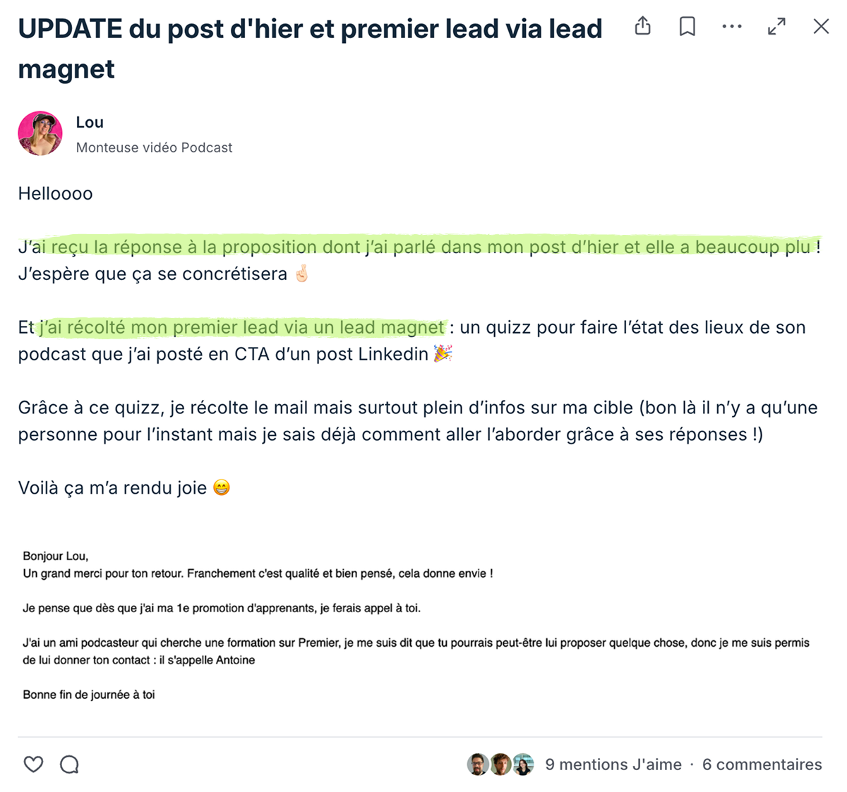 Victoire client Produscale