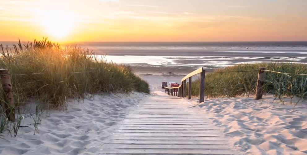 Sonnenuntergang am Strand von Langeoog