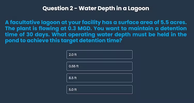 math question water depth in lagoon