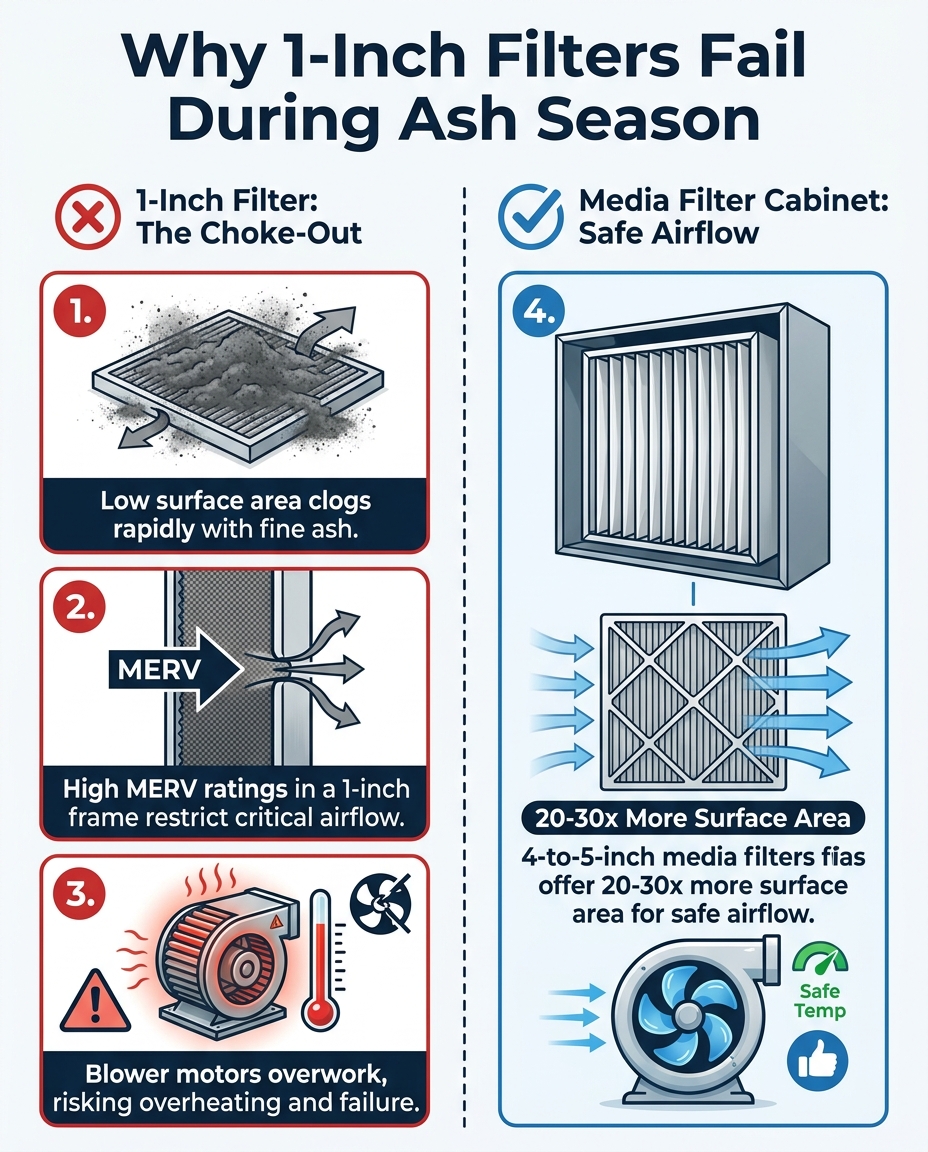 Why 1-Inch Filters Fail During Ash Season