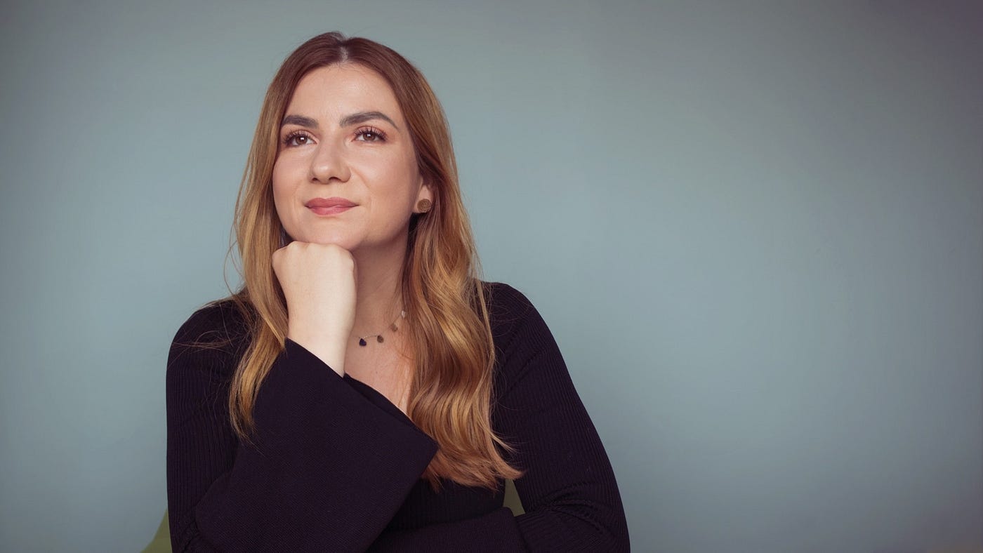 Professional woman captured for blog content visual