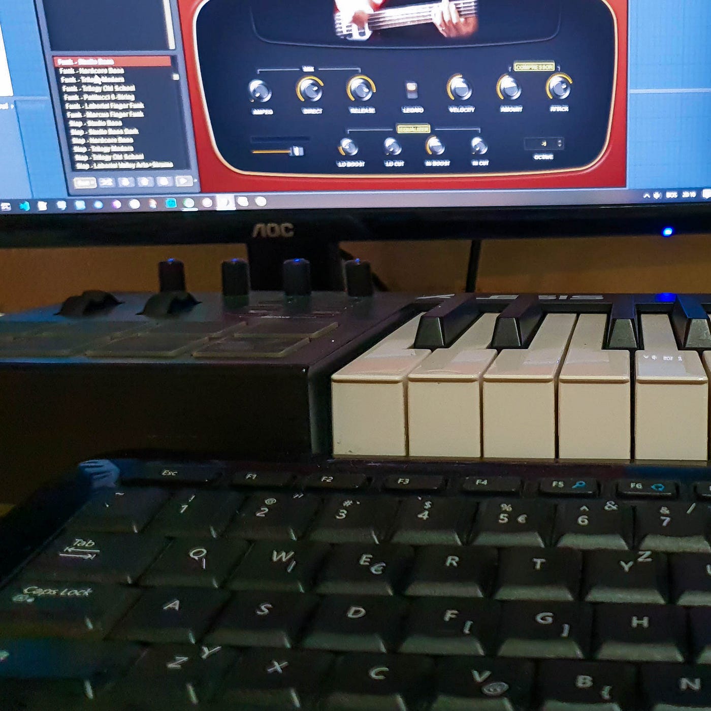 Musical piano instrument in a home environment