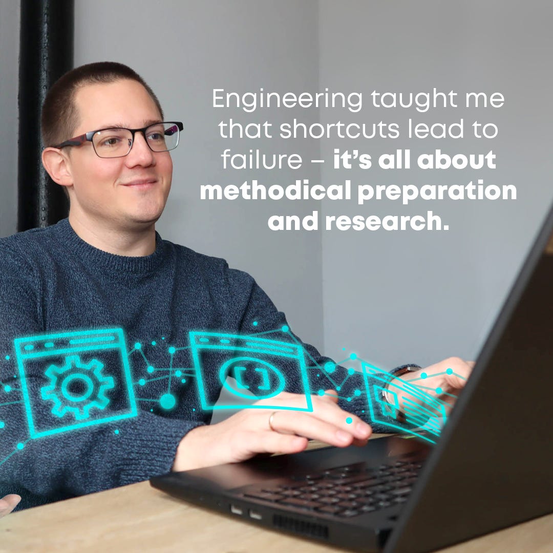 Professional man working on a laptop at his desk