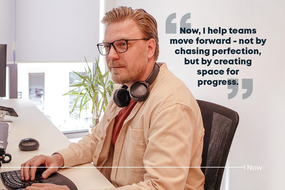 Man focused on tasks while working at his office desk