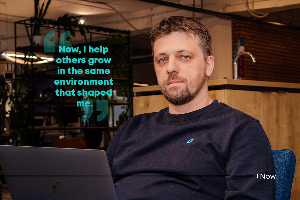 Employee posing and looking directly at the camera