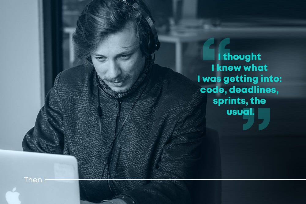 A man working in a modern office