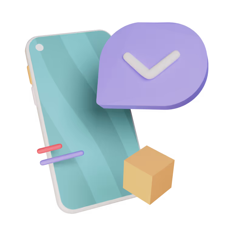 illustration of frictionless authentication with smartphone with a purple chat bubble
