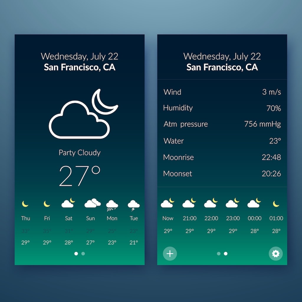 Weather app working throught a remote server (via an API)