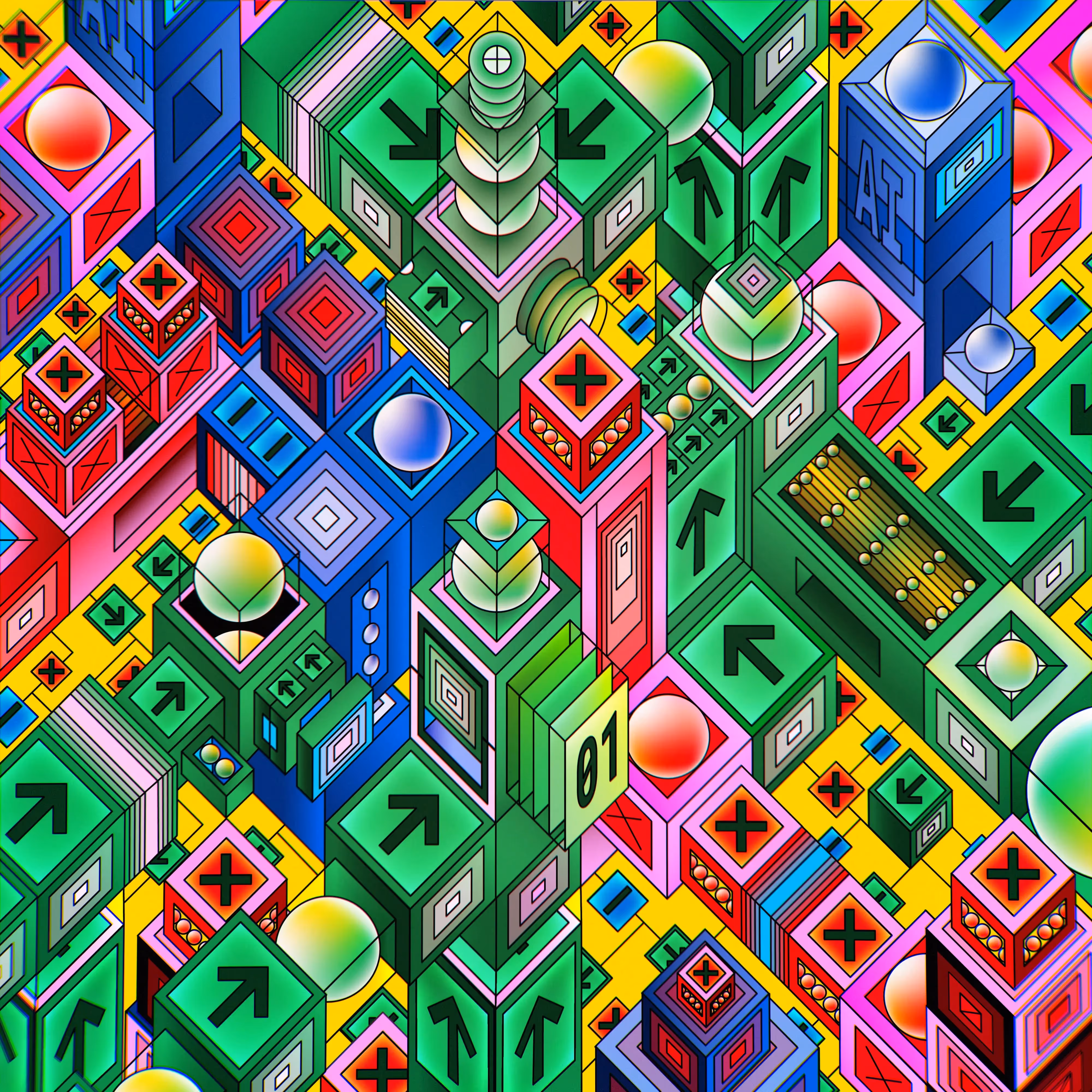 Colorful abstract geometric artwork
