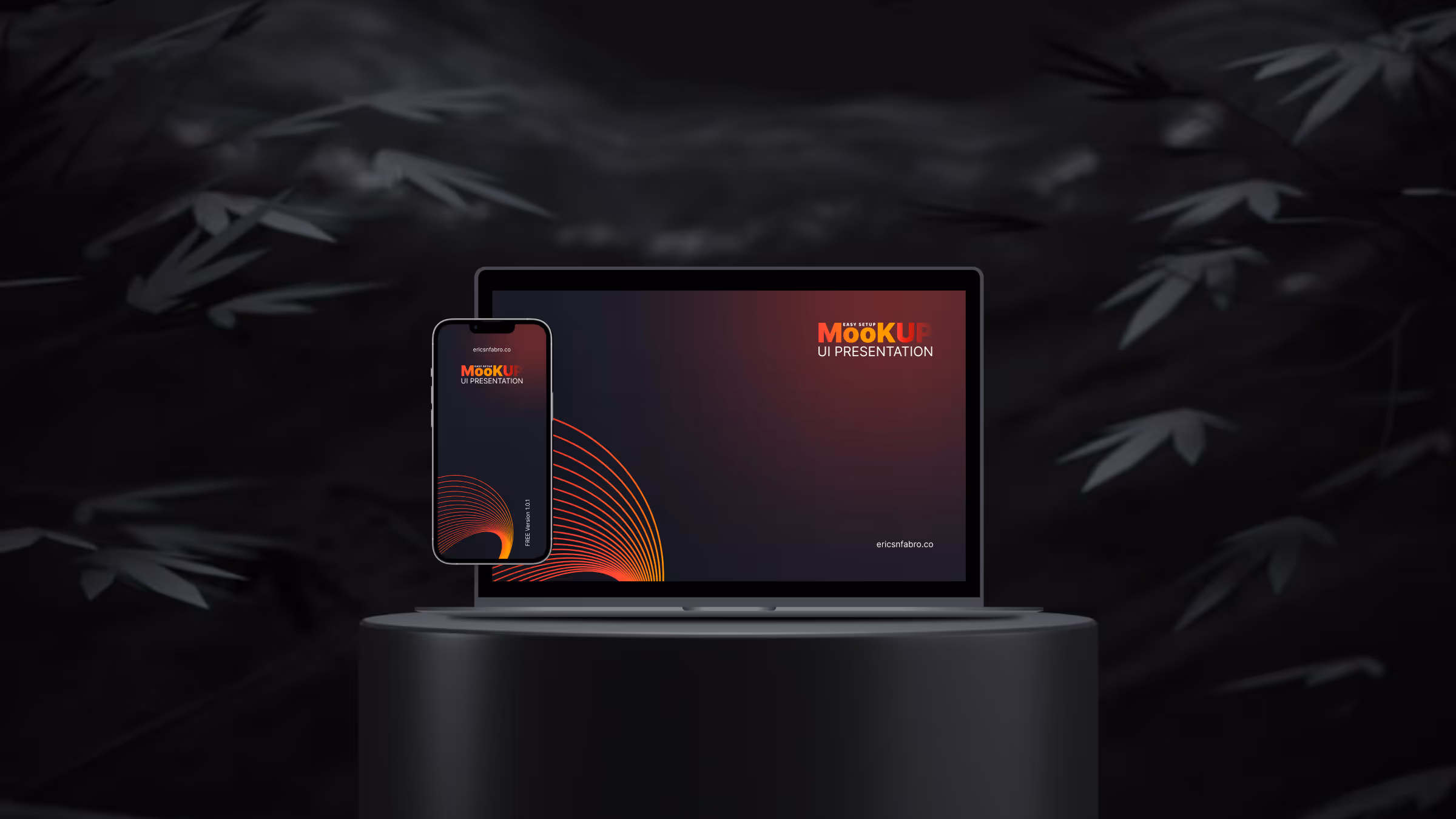 Desktop screen with website presentation mockup isolated