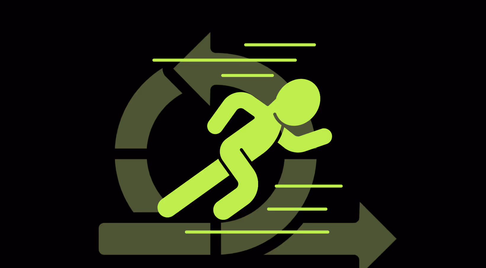 Illustration of agile methodology with a running person