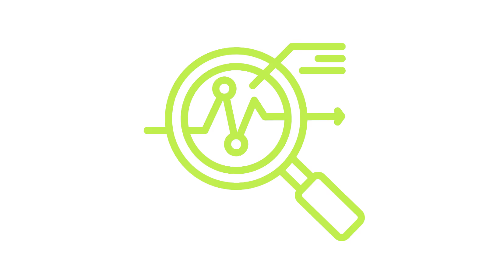 Illustration of user feedback with magnifying glass analyzing a graph