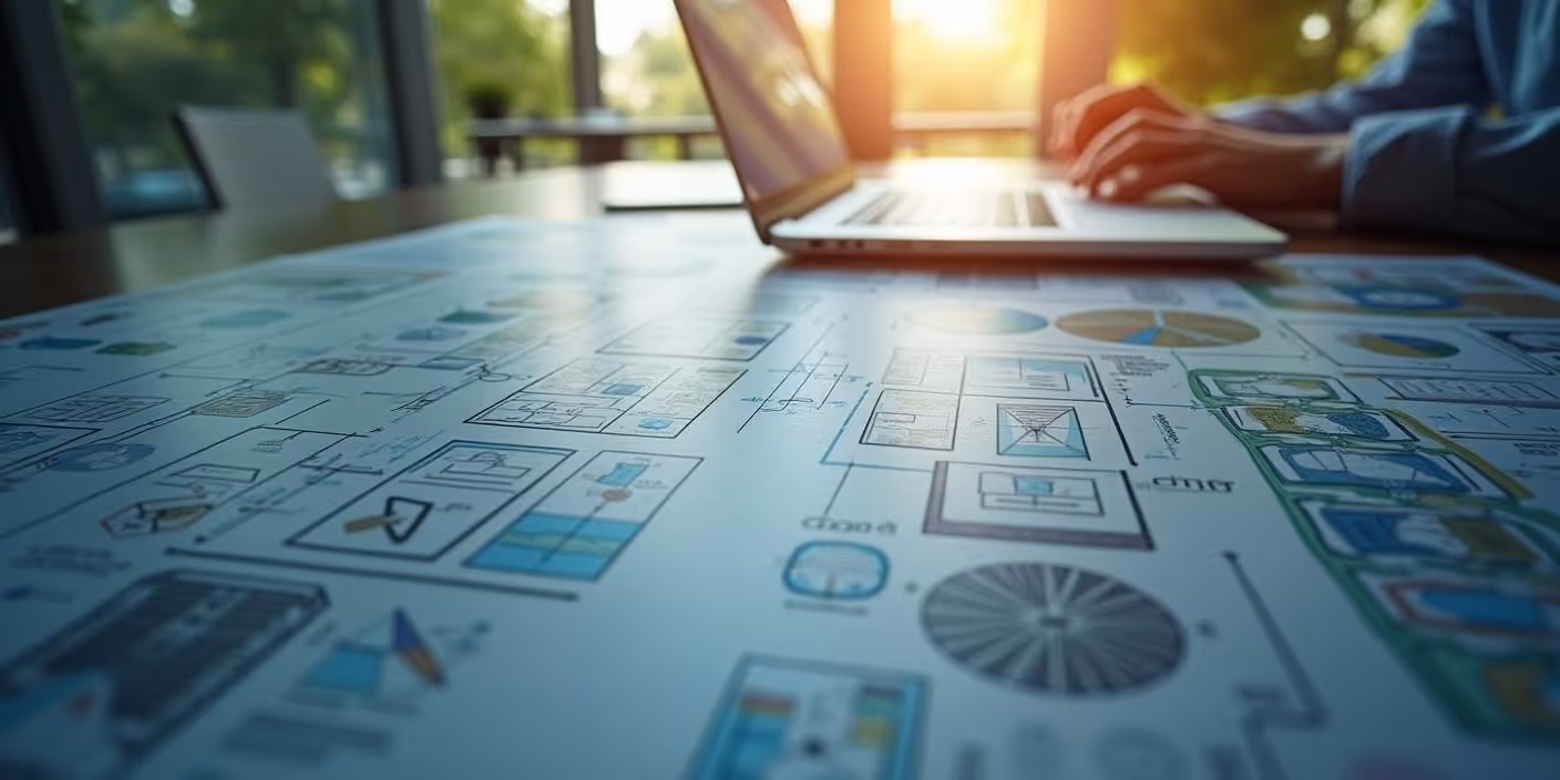 Illustration of a user-centric network, emphasizing the importance of wireframes in UI/UX design for structured planning