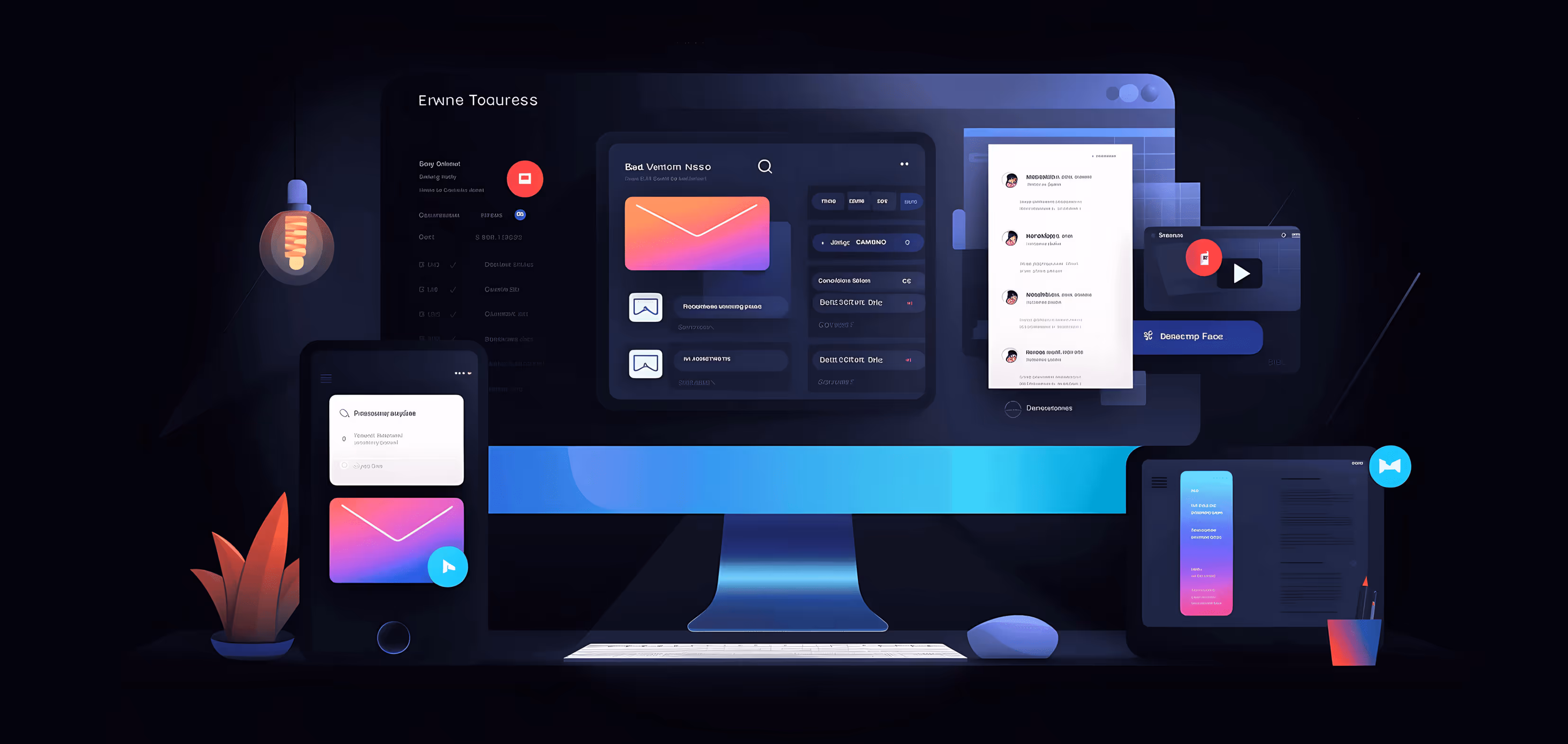 Comparison of light and dark mode interfaces designed by a Webflow development agency
