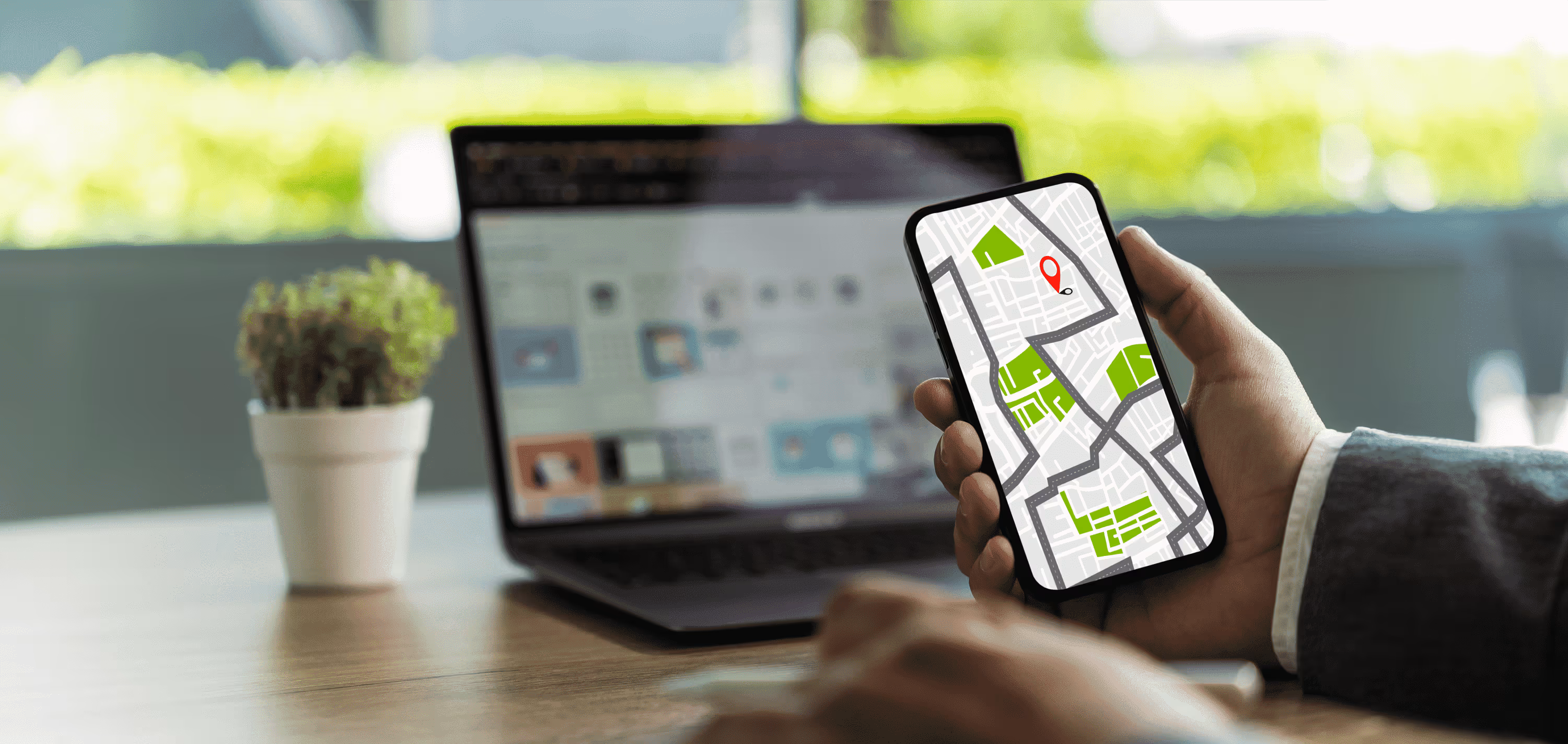 Mobile app displaying location-specific content developed by a Webflow development agency
