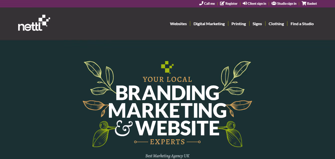 An image of the Nettl website which was migrated from wordpress to webflow