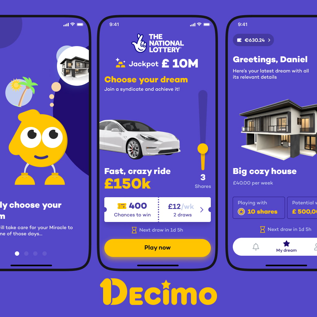 Mobile app we designed for project called Decimo.