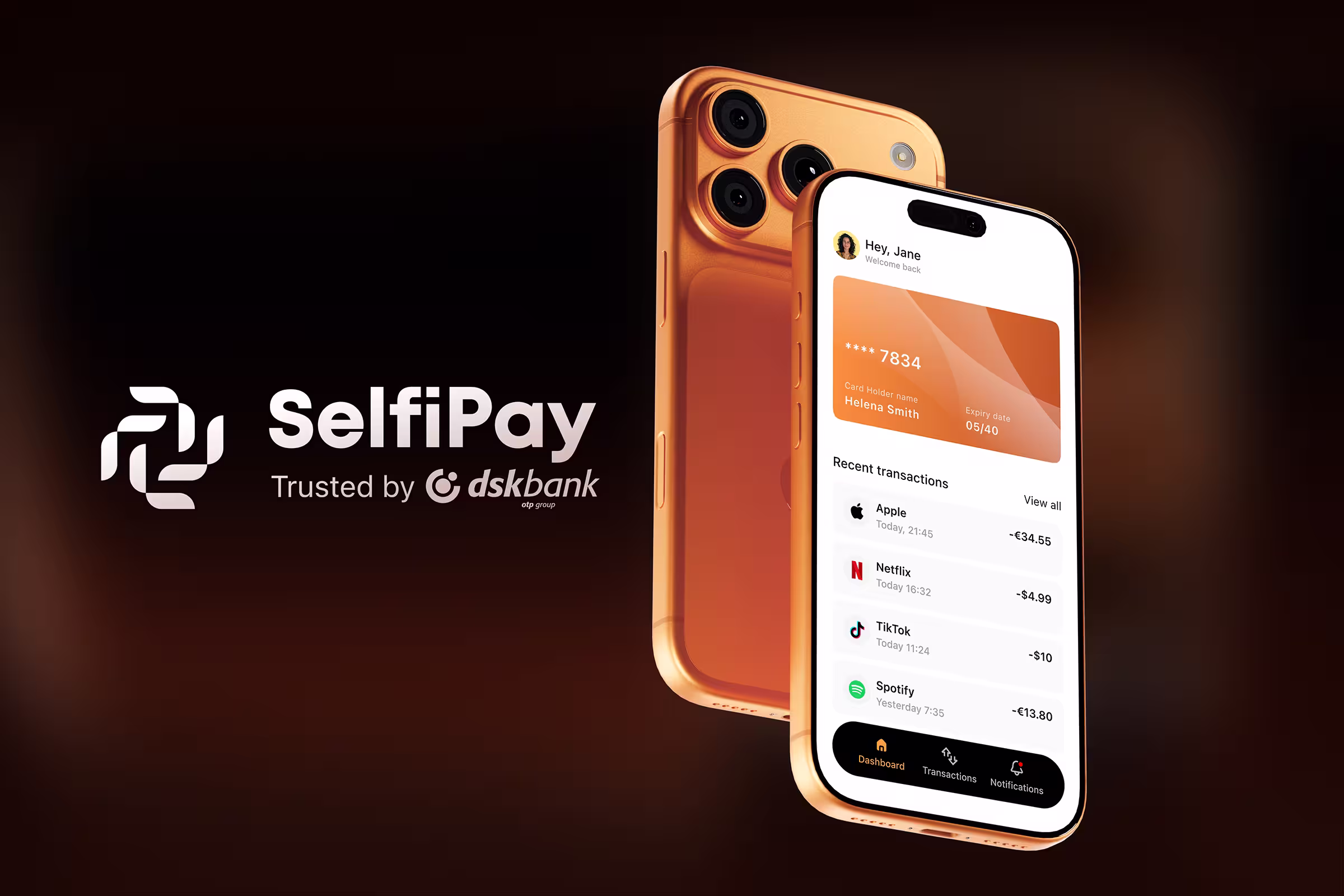 SelfiPay mobile app design