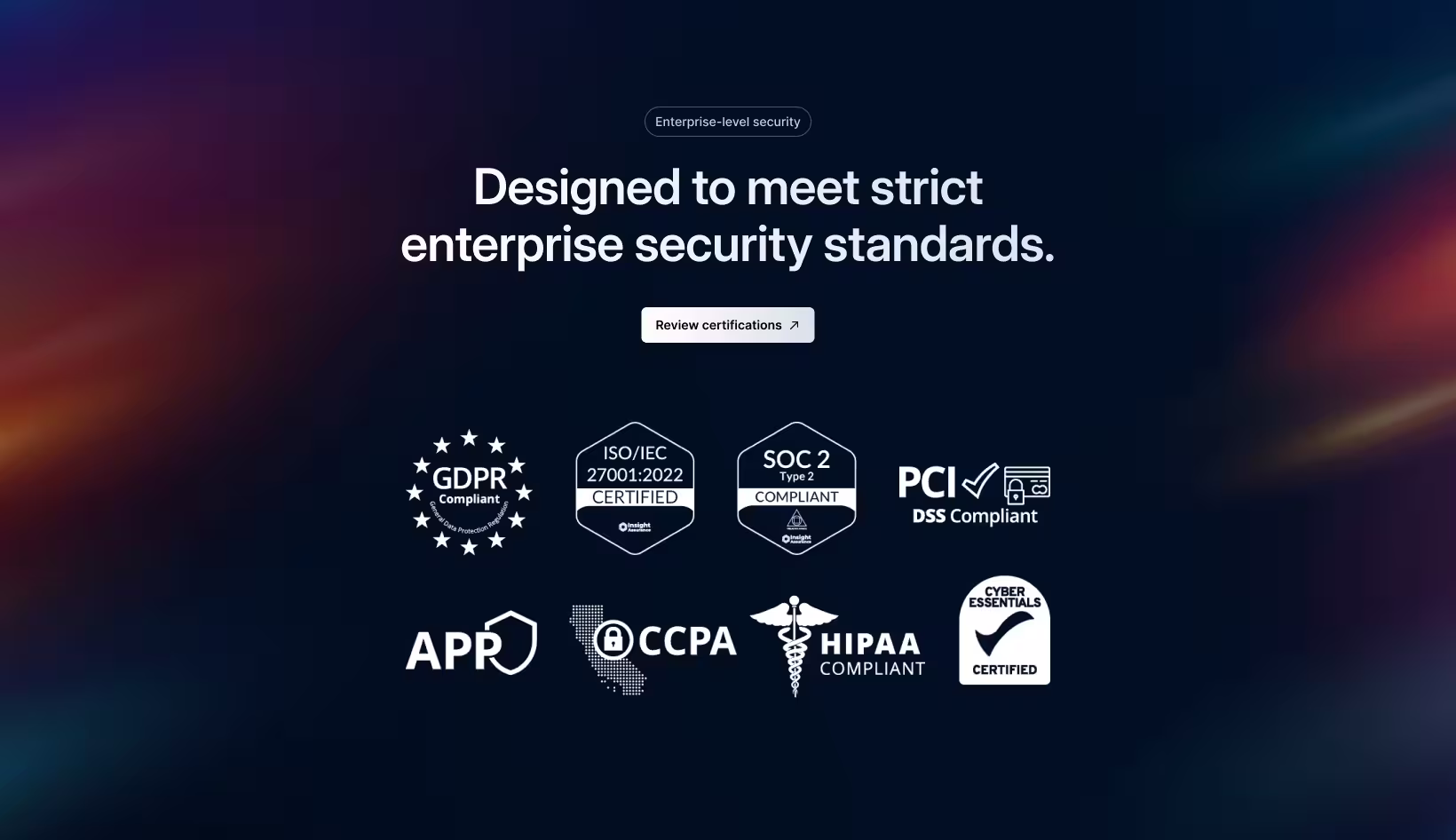 Security marks on a website design