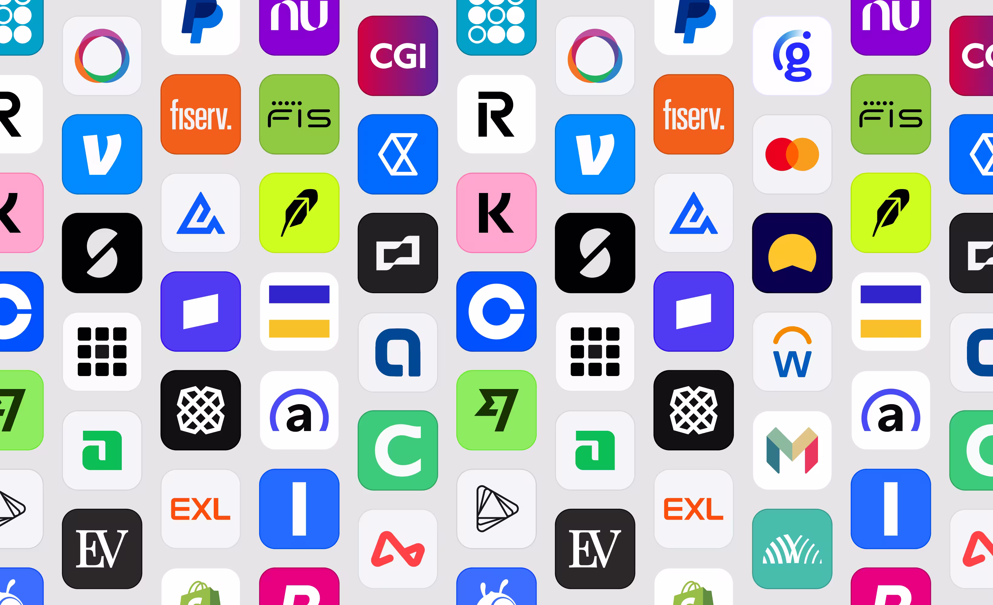 Logos of the most popular fintech brands worldwide