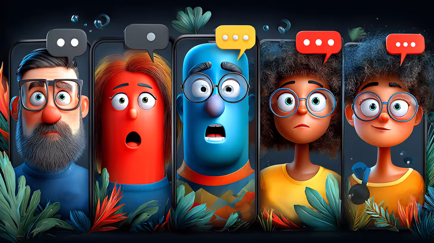 Illustration of confused users facing unclear system errors, representing poor UX feedback and error handling.