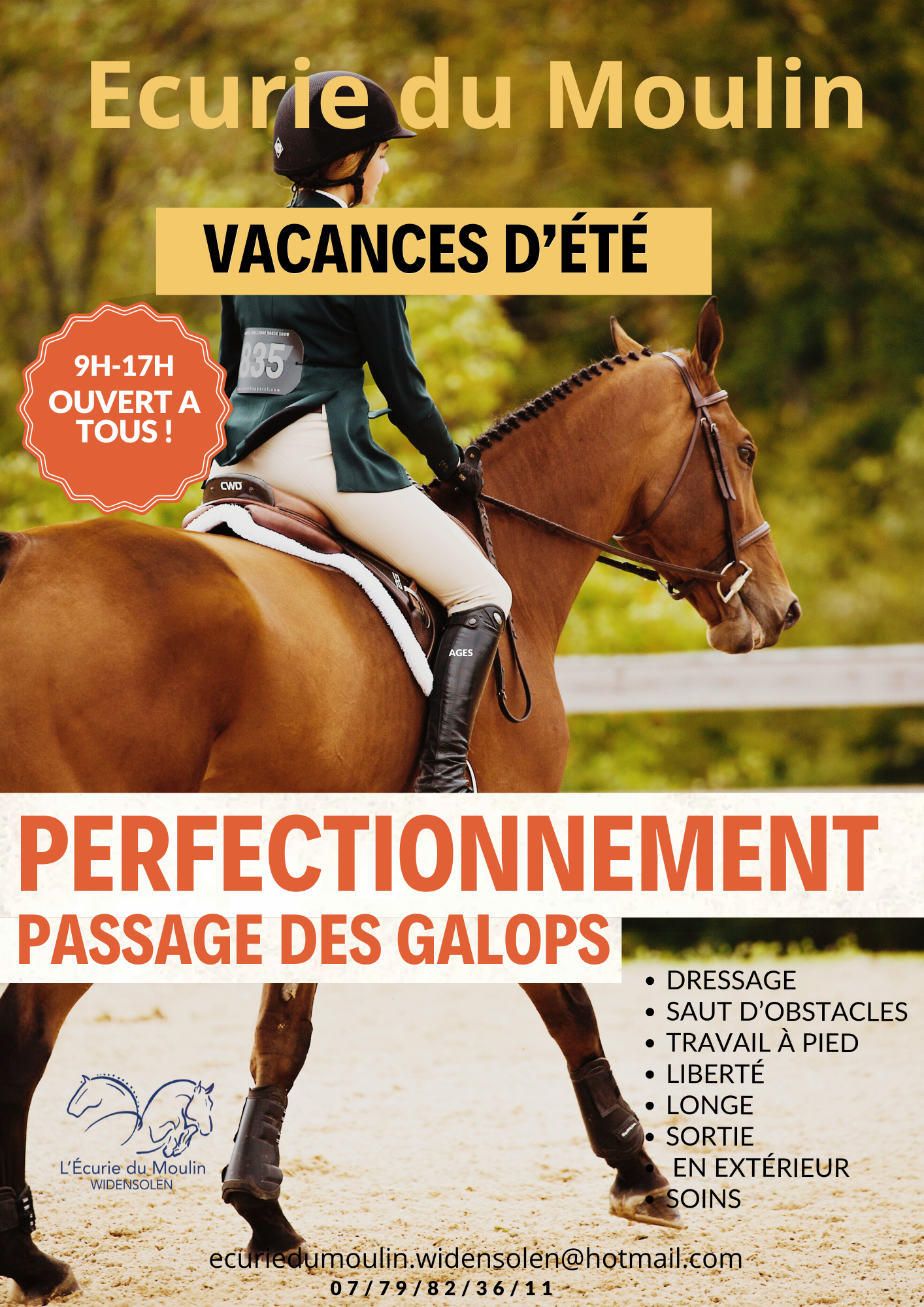 Stage Vacances d'été - Perfectionnement et Galops du 1 au 7