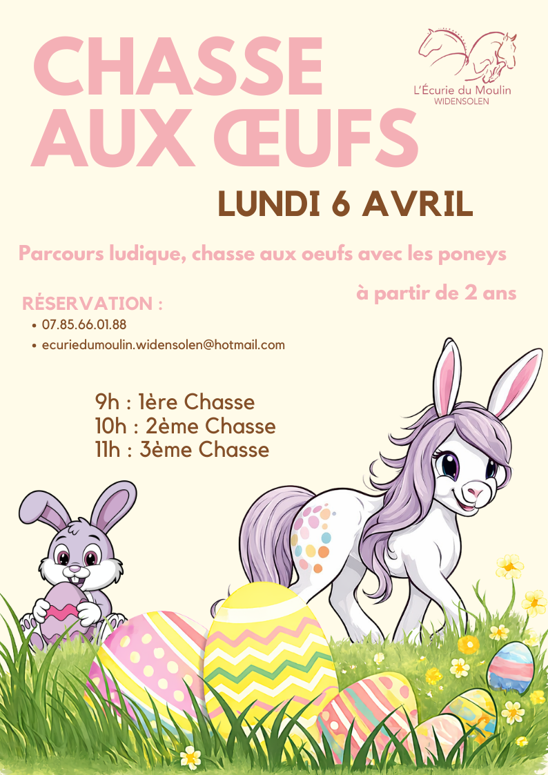Chasse aux œufs à poney  