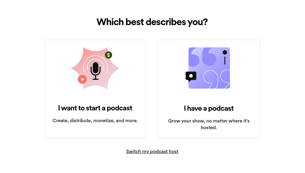 Spotify podcast form