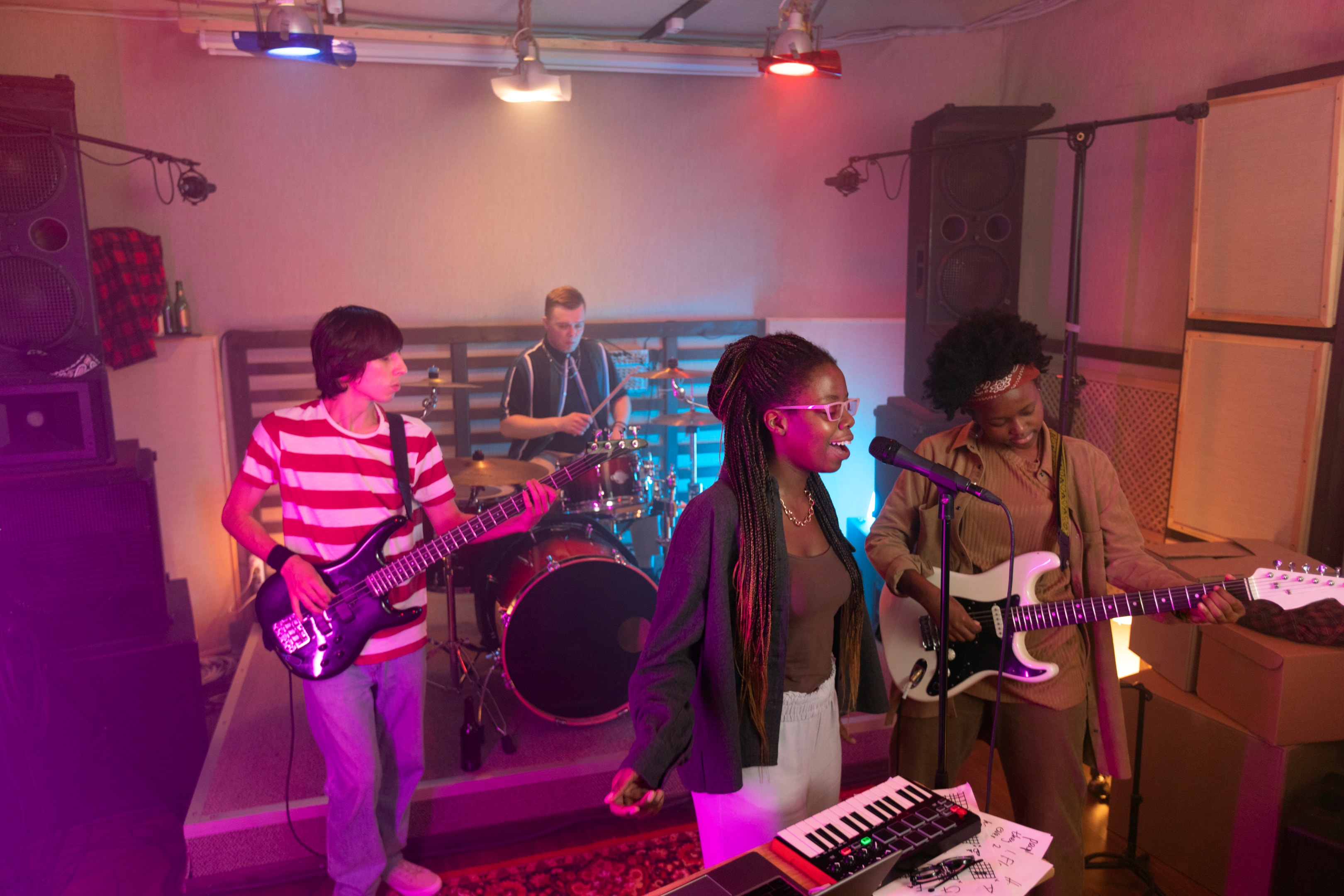 Woman performing live music at a local event